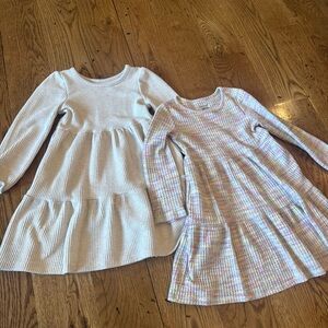 Cat & Jack Kids' Long Sleeve Dress Set - Cream and Pastel Multicolor